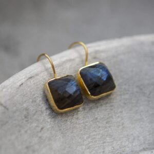 Labradorite and Gold Vermeil Drop Earrings