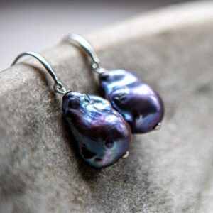 Giant Peacock Baroque Pearl Earrings