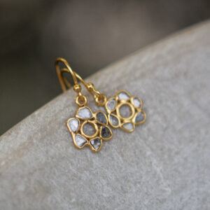 Diamond flower gold Vermeil Earrings