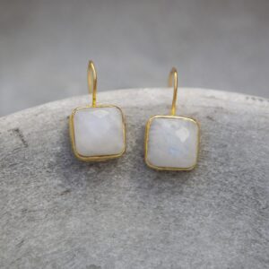 moonstone and gold vermeil drop earrings