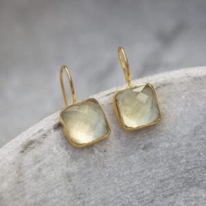 lemon quartz and gold vermeil drop earrings