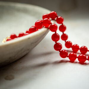 red jade ball necklace
