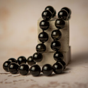 black obsidian ball necklace